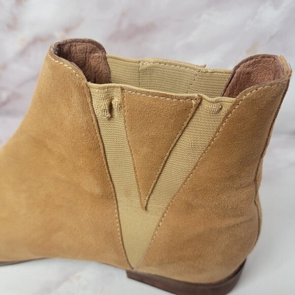 JEFFREY Campbell Suede Ankle Bootie Pointed Toe Camel Color - Picture 8 of 15